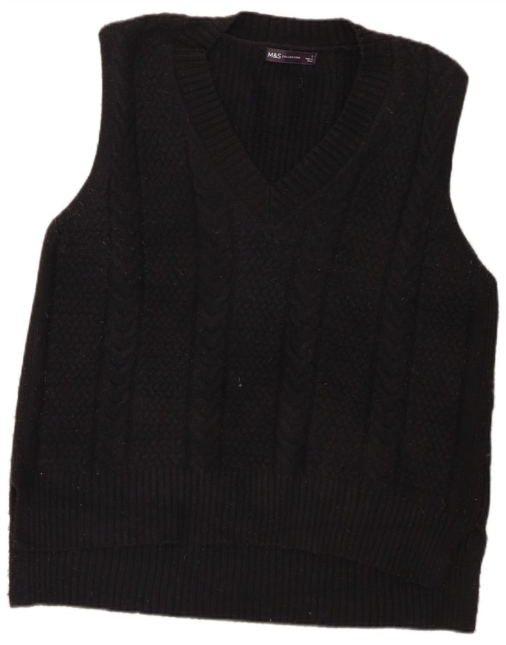 Marks & Spencer Herren Weste Tank Top Large Schwarz Polyester