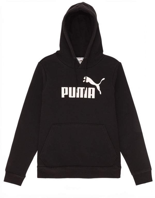 Puma Womens Graphic Hoodie Pullover UK 10 Small Schwarz Baumwolle