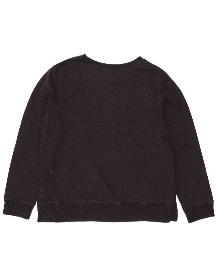 GAP Damen Grafik-Sweatshirt-Pullover UK 16 Large Schwarze Baumwolle