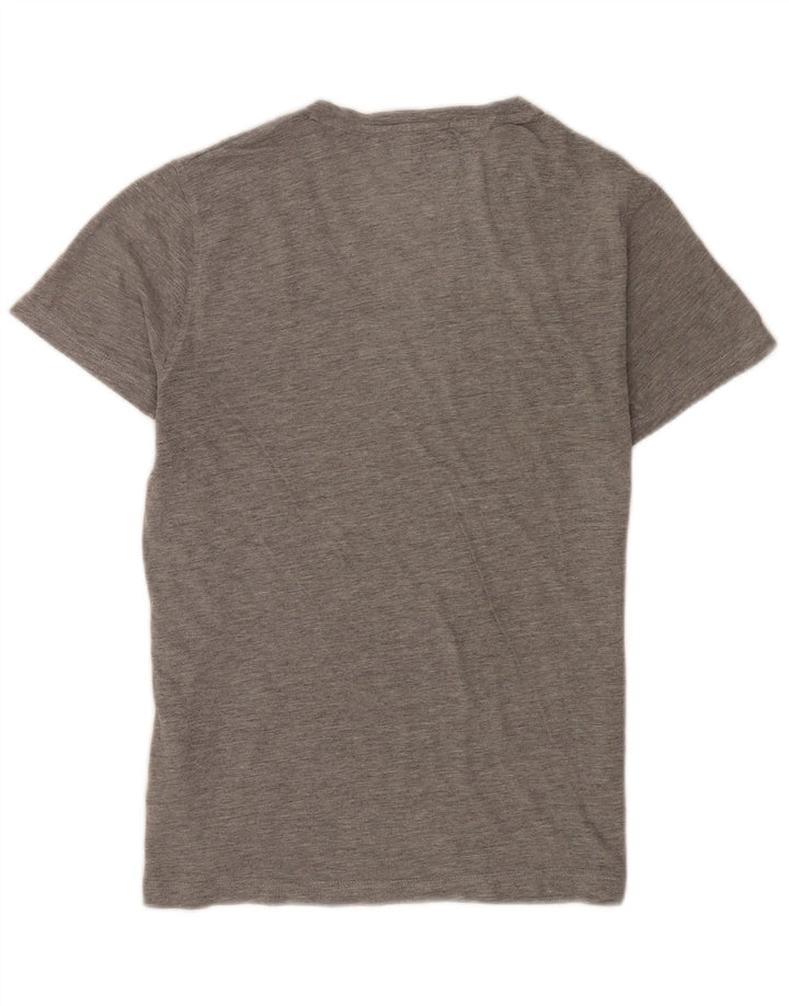 Tommy Hilfiger Herren-T-Shirt-Oberteil aus mittelgrau gefleckter Baumwolle