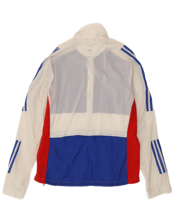 Adidas Herren-Lauf-Trainingsanzug-Top-Jacke, mittelweißes Colourblock-Nylon