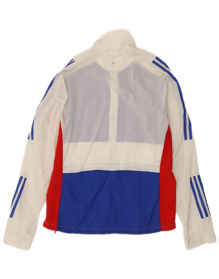 Adidas Herren-Lauf-Trainingsanzug-Top-Jacke, mittelweißes Colourblock-Nylon