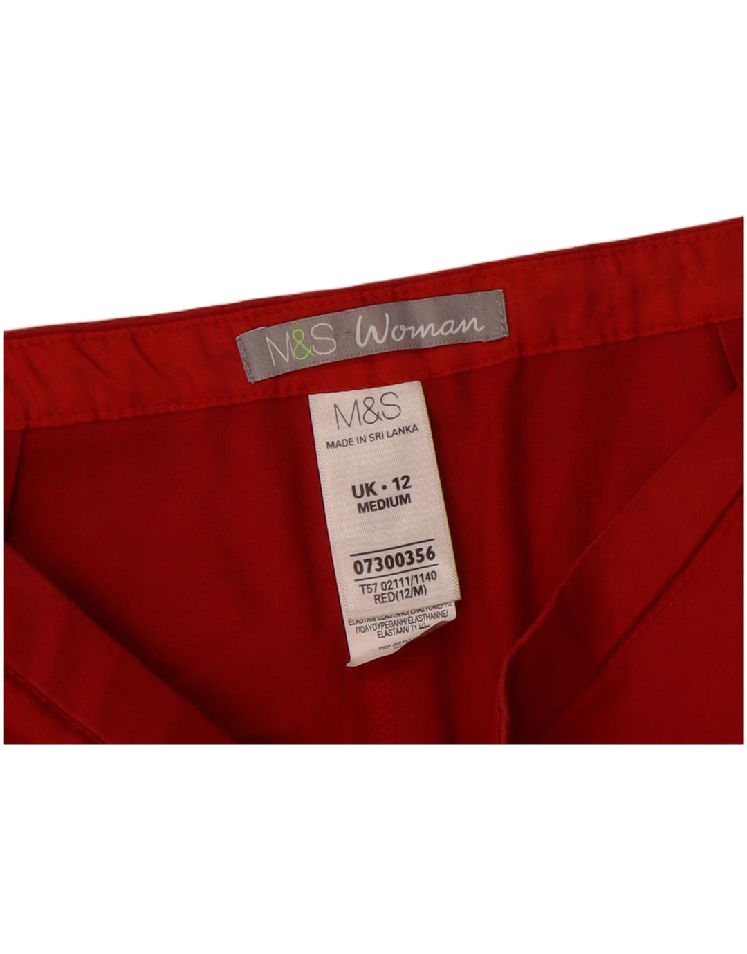 Marks & Spencer Damen Gerade Caprihose UK 12 Medium W30 L21 Rot
