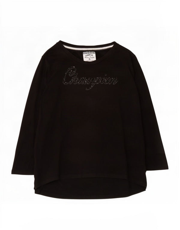 Champion Damen Graphic Top Langarm UK 18 XL Schwarz