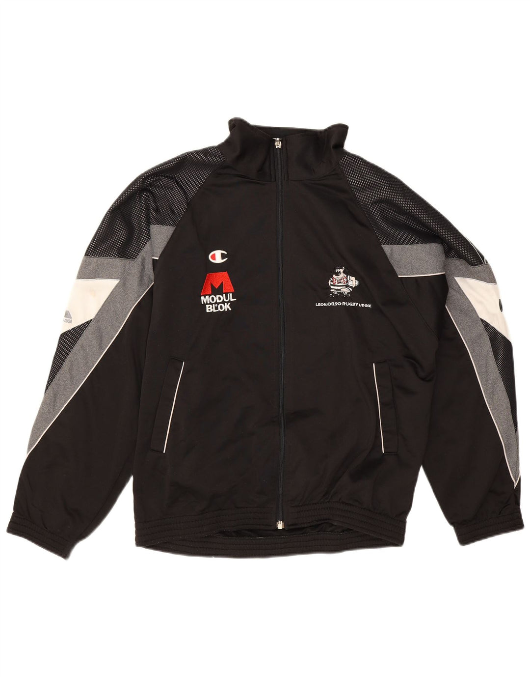 Champion Herren-Trainingsanzugoberteil mit Grafik, Mittelschwarz, Farbblock