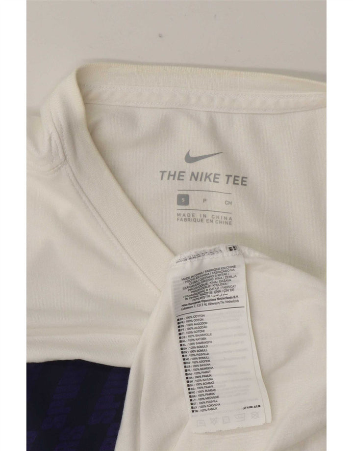 Nike Herren T-Shirt Top Small Weiße geometrische Baumwolle