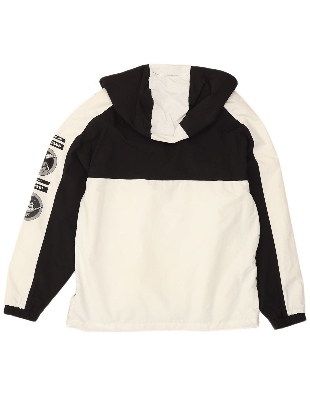 Pull & Bear Herren Nasa Graphic Anorak Jacke UK 38 Mittelweiß Farbblock