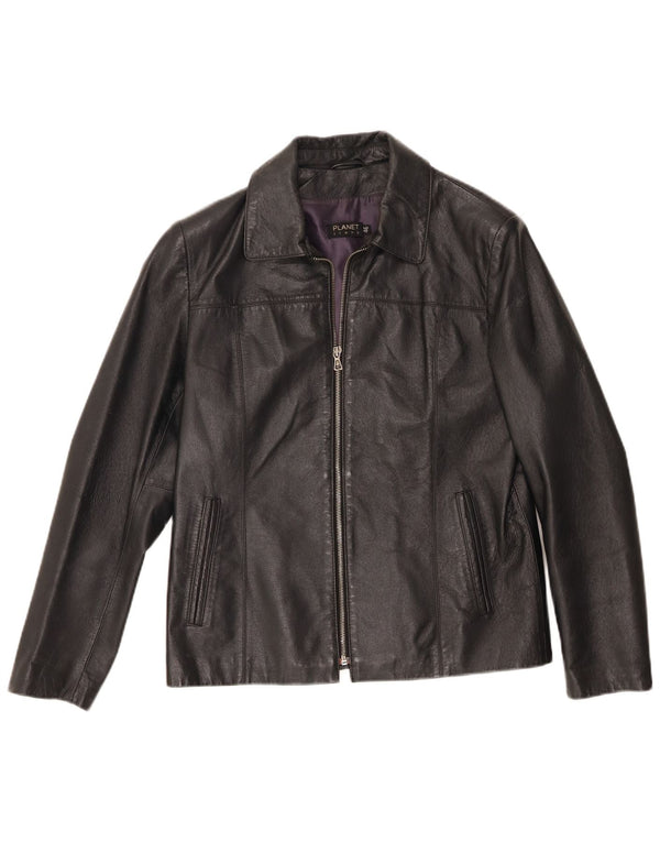 Planet Herren Lederjacke IT 46 Small Schwarzes Leder