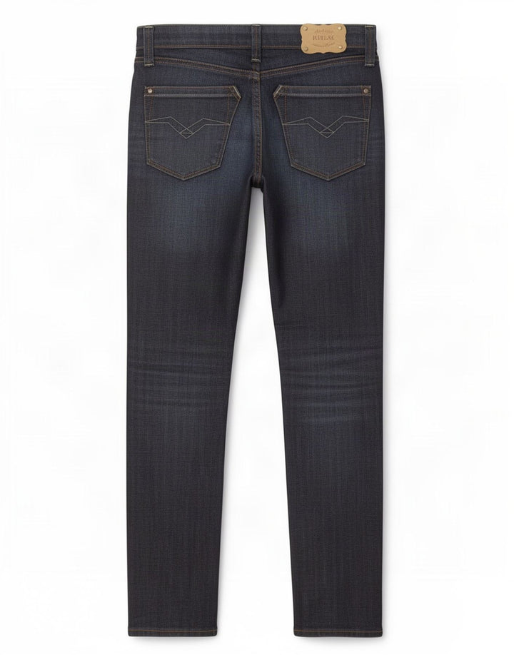 Replay Damen Slim Jeans W25 L30 Marineblau Baumwolle