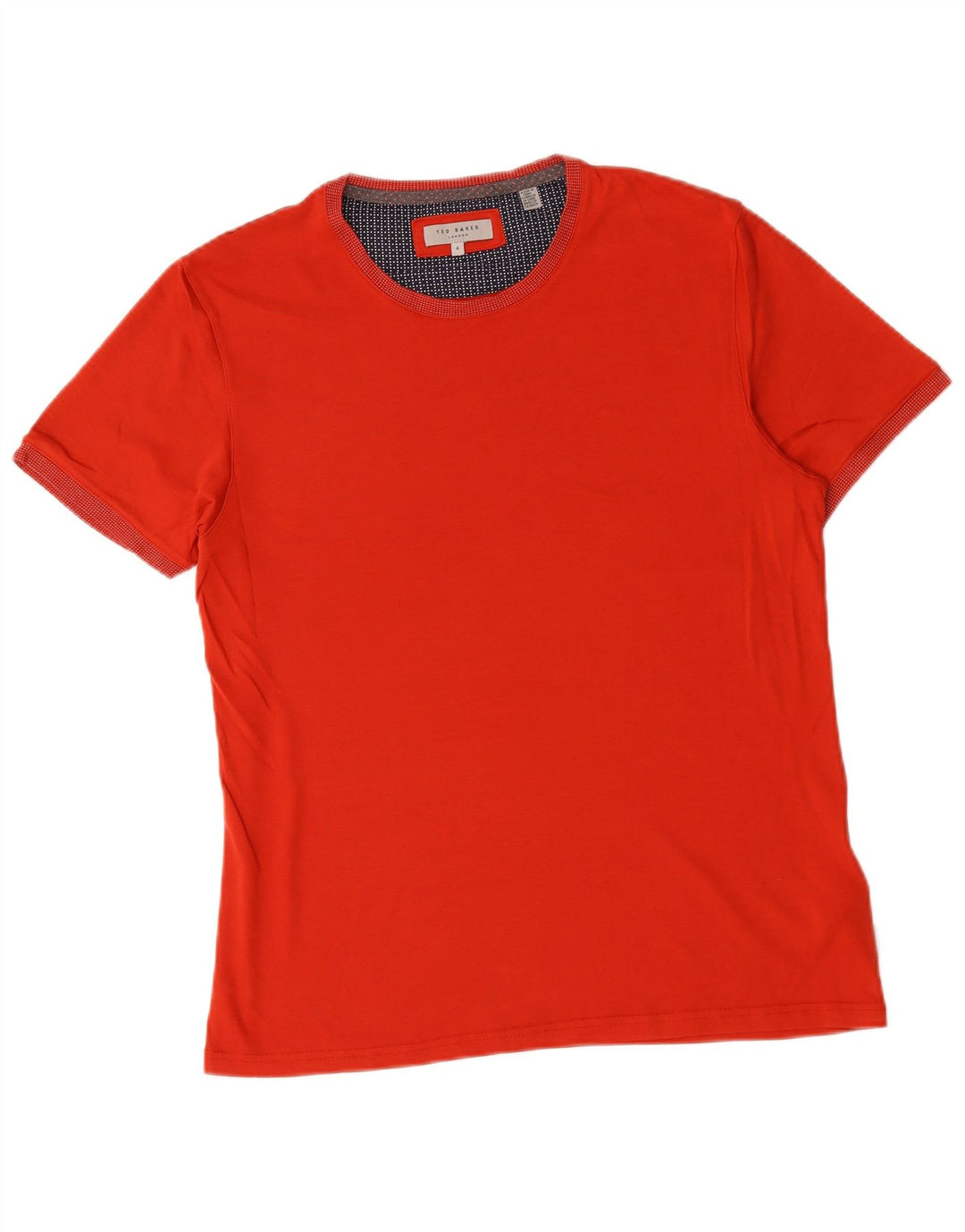 Ted Baker Herren T-Shirt Top Größe 4 Große rote Baumwolle
