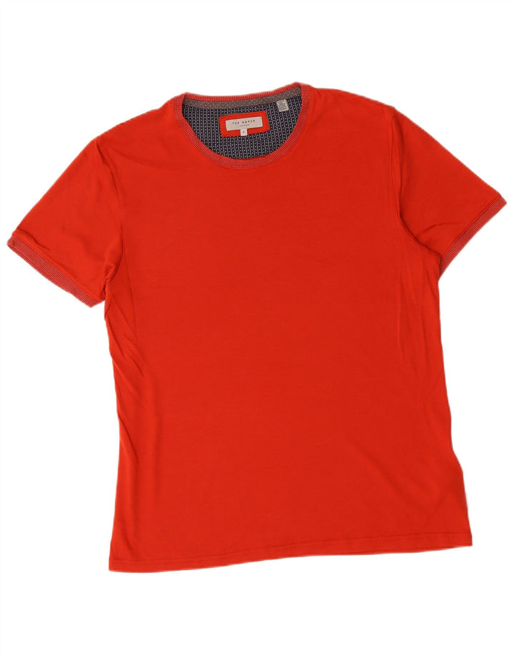 Ted Baker Herren T-Shirt Top Größe 4 Große rote Baumwolle