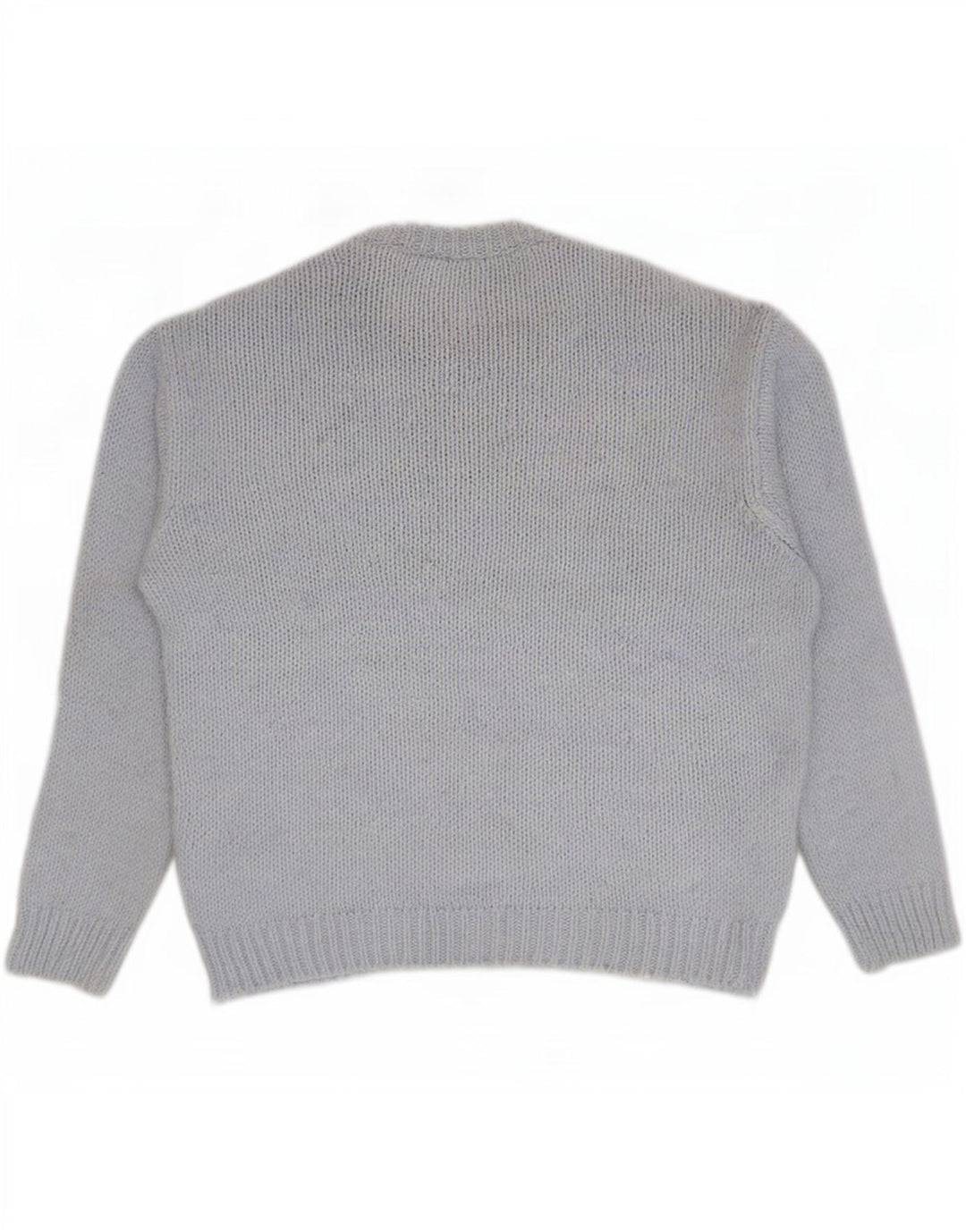 Zara Herren-Pullover mit Rundhalsausschnitt, groß, blaues Acryl