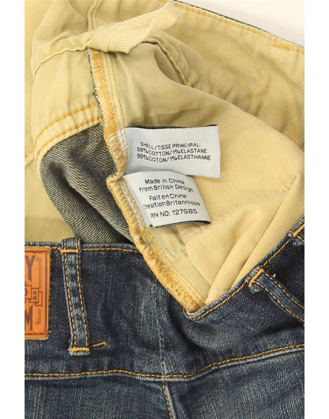 SUPERDRY Damen Mini-Jeansrock W30 mittelblaue Baumwolle