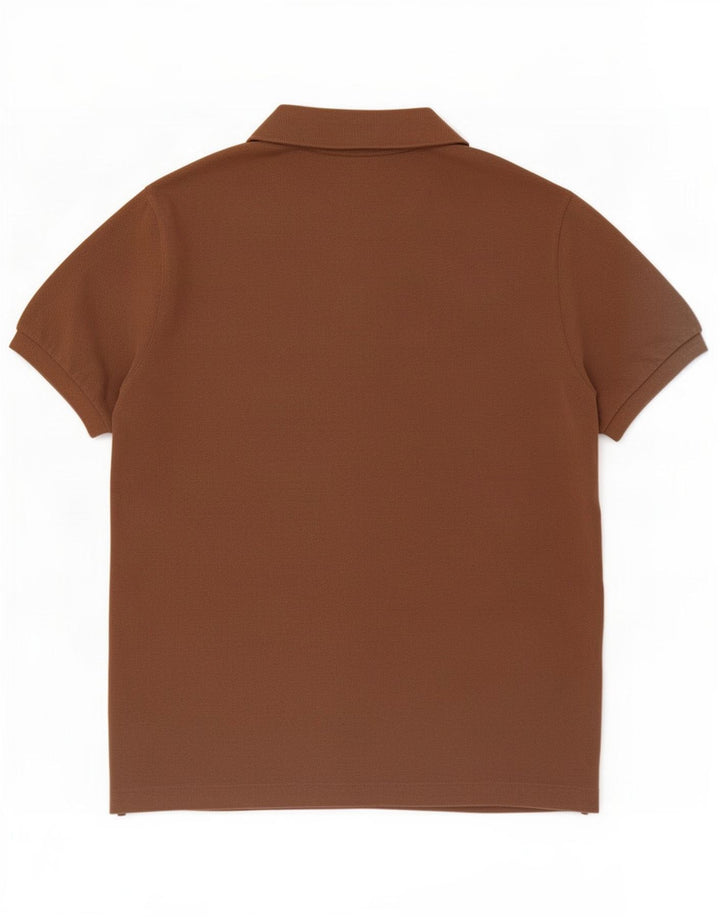 Lacoste Herren-Poloshirt, Größe 5, groß, braune Baumwolle