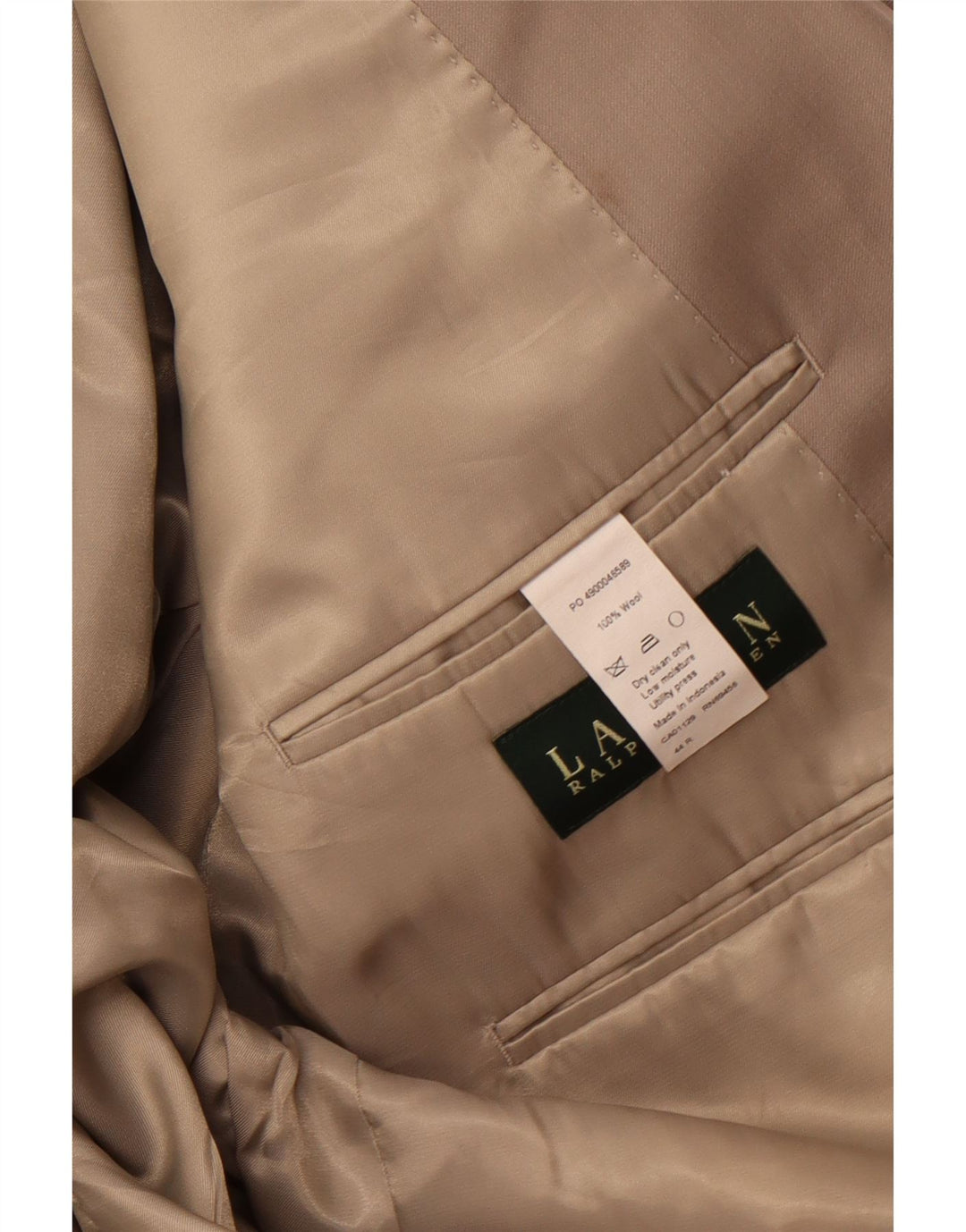 RALPH LAUREN Herren 2-Knopf-Blazerjacke UK 44 2XL Beige Wolle