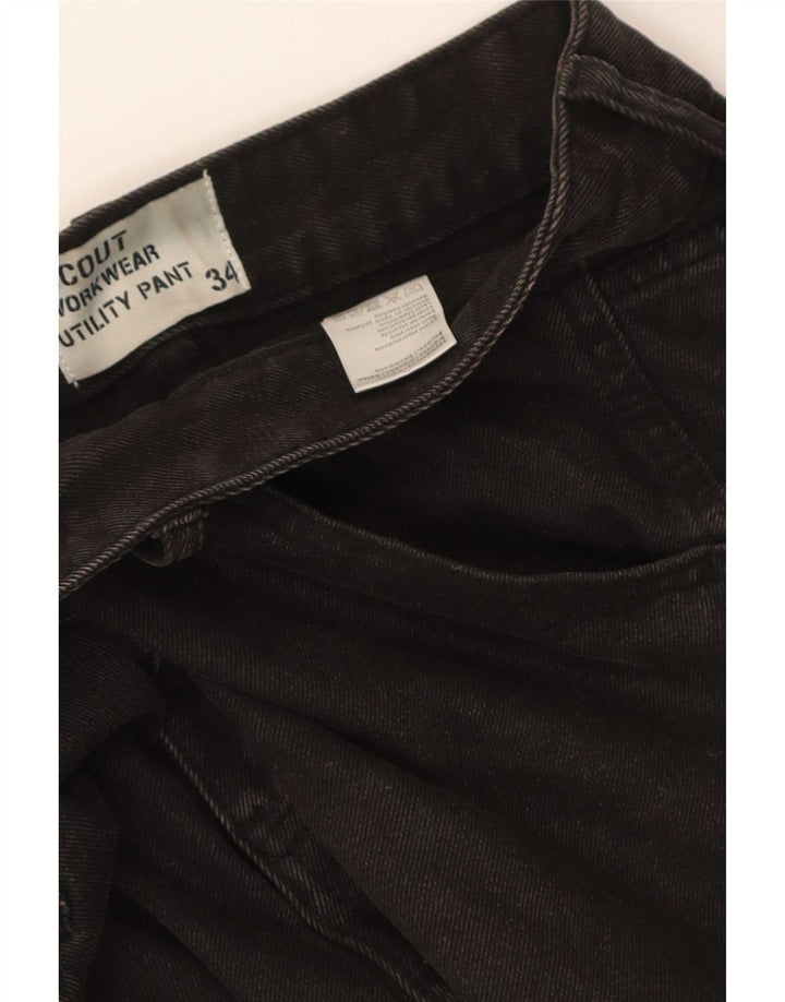 Scout Herren Cargo Straight Jeans W34 L26 Schwarze Baumwolle