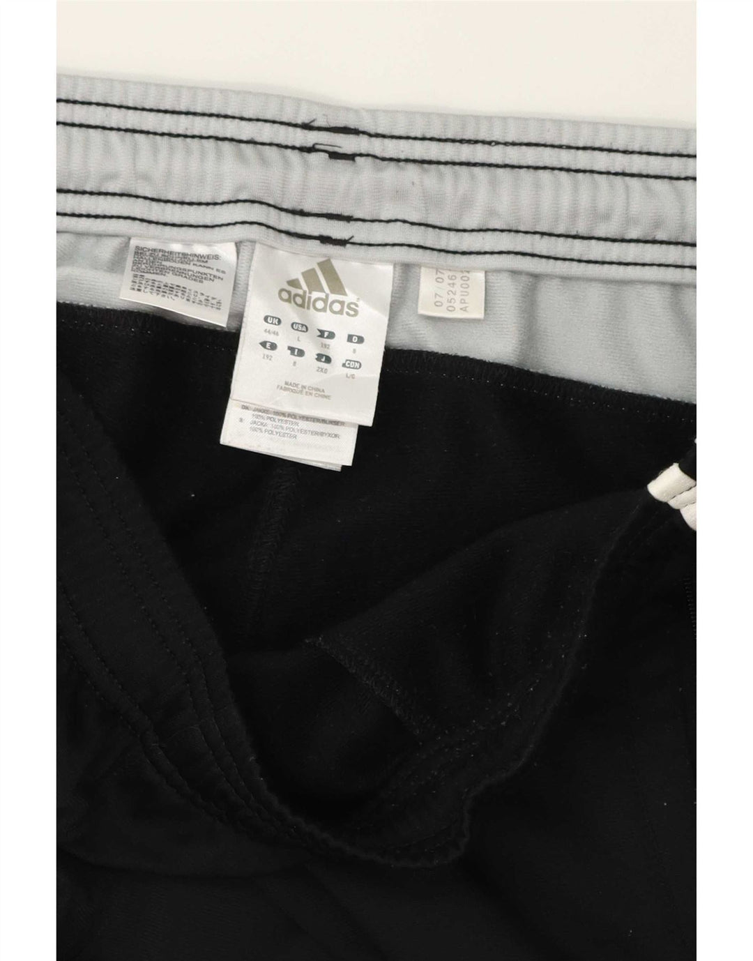 Adidas Herren-Trainingshose, UK, Größe 44/46, groß, schwarzes Colourblock-Polyester