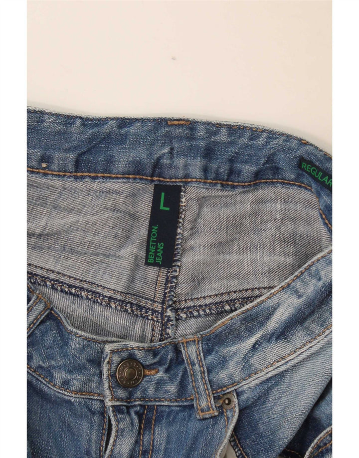 Benetton Jungen-Jeansshorts, 12–13 Jahre, Größe L, W28, Blau