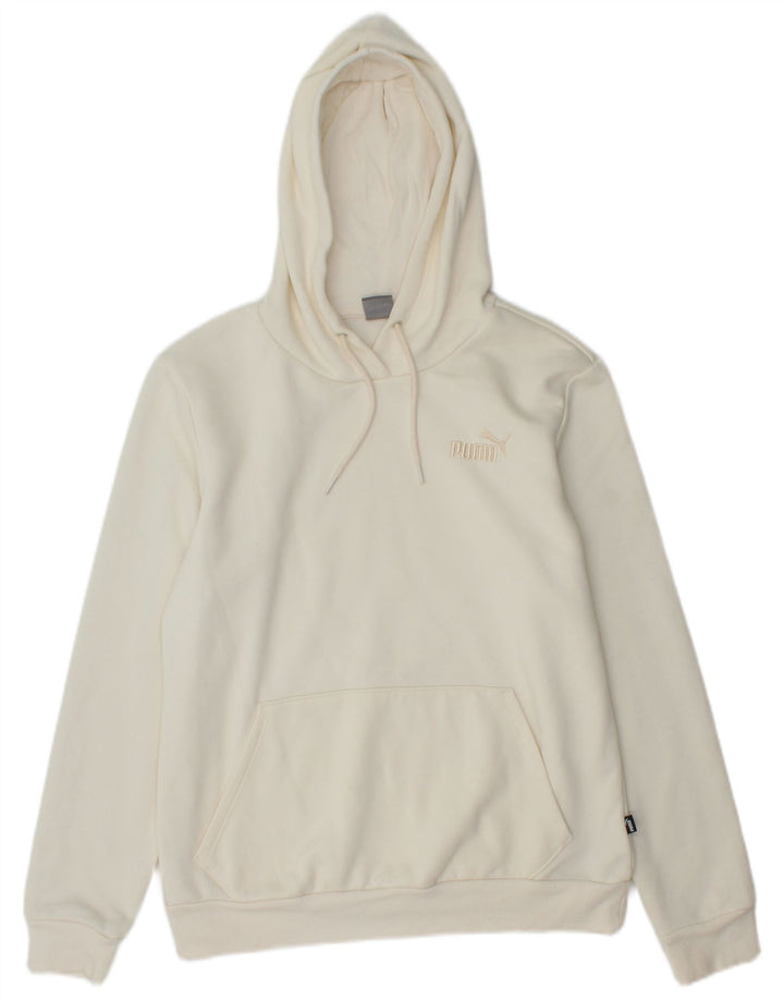 Puma Damen Kapuzenpullover UK 14 Mittelweiße Baumwolle