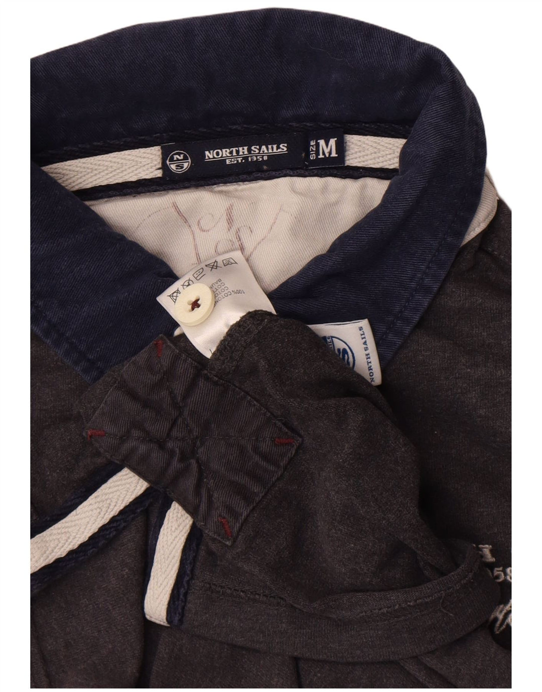 North Sails Herren-Rugby-Poloshirt mit Grafik, Mittelgrau, Farbblock