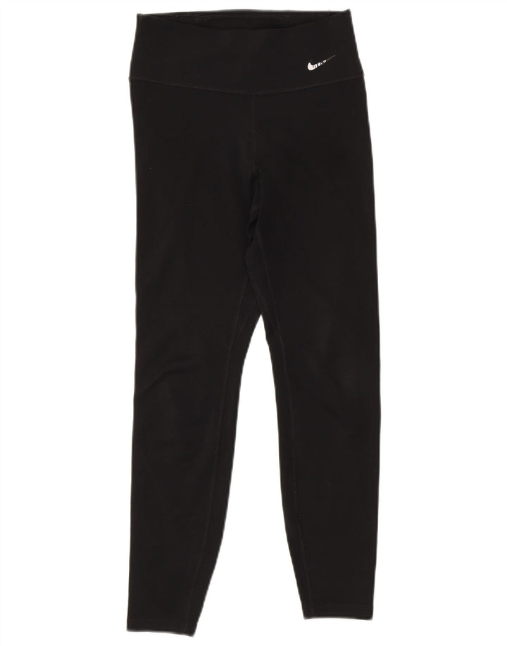 NIKE Damen Dri Fit Graphic Leggings UK 6 XS Schwarz