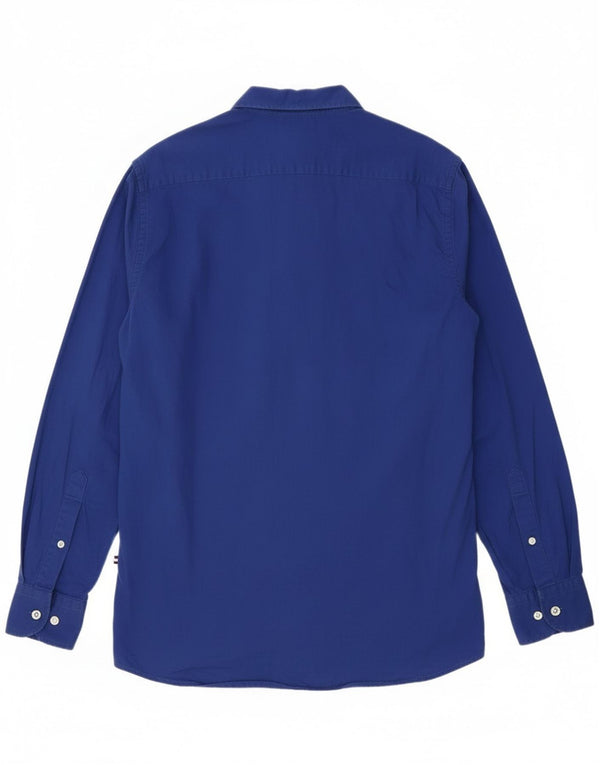 Tommy Hilfiger Herrenhemd mittelblaue Baumwolle
