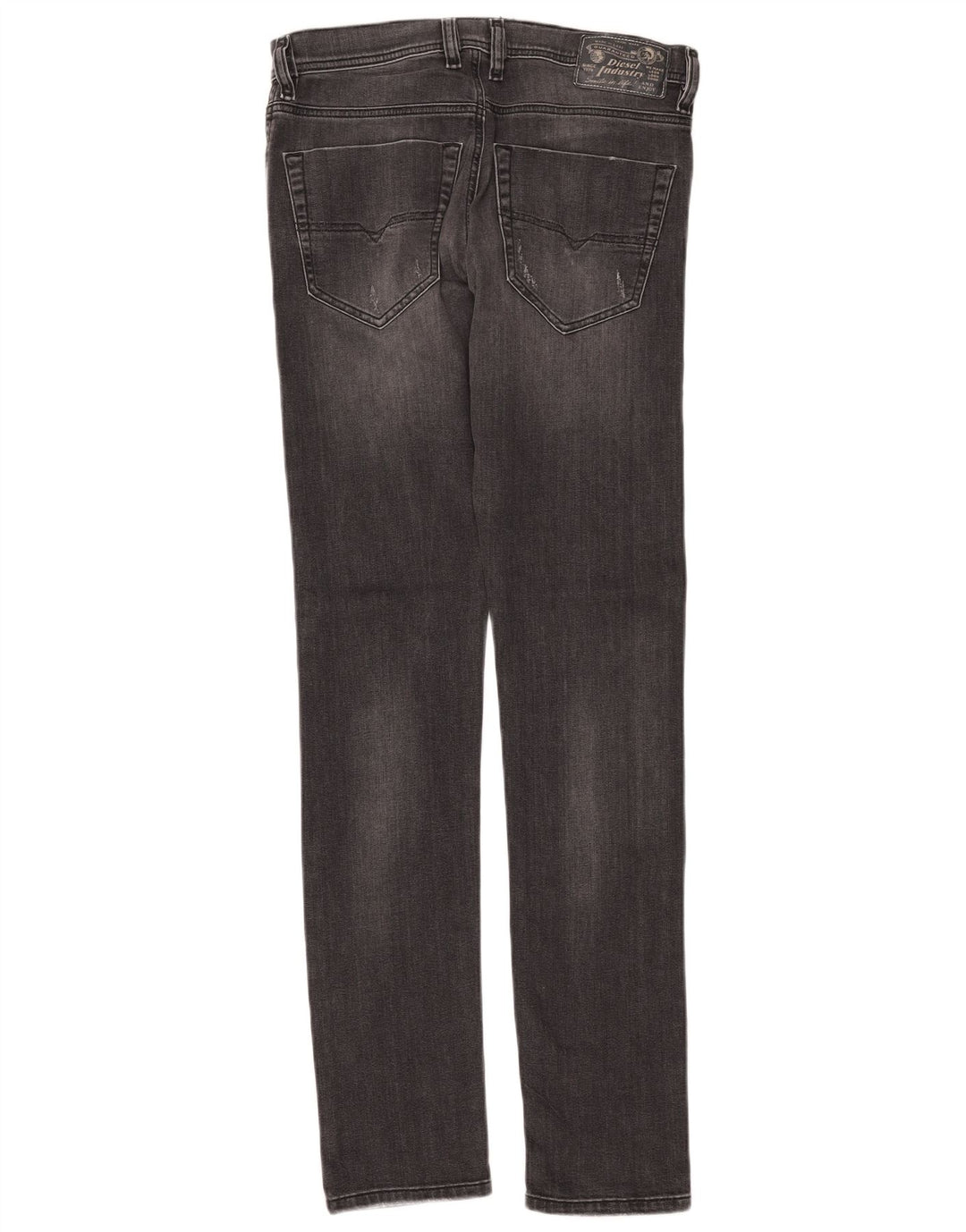 DIESEL Womens Tepphar Distressed Carrot Slim Jeans W28 L32 Grey Cotton