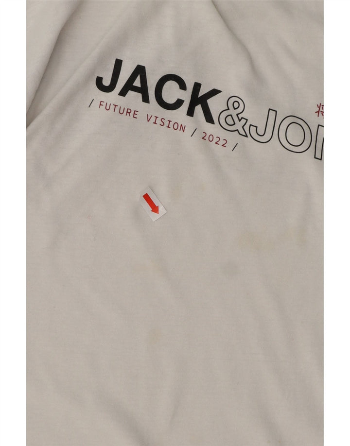 JACK & JONES Herren-T-Shirt mit Grafik, Größe S, weiße Baumwolle