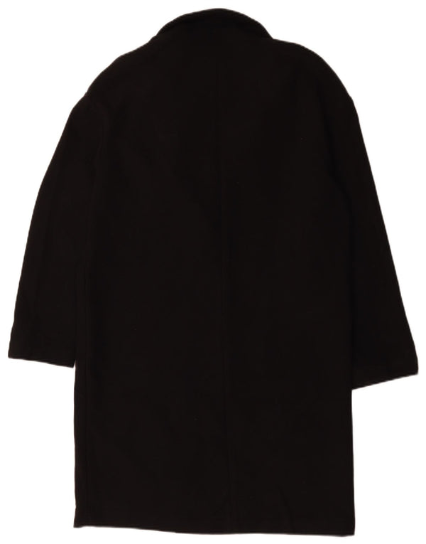 Topshop Damen Übergroßer Mantel UK 10 Small Schwarz Polyester
