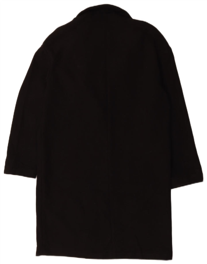 Topshop Damen Übergroßer Mantel UK 10 Small Schwarz Polyester