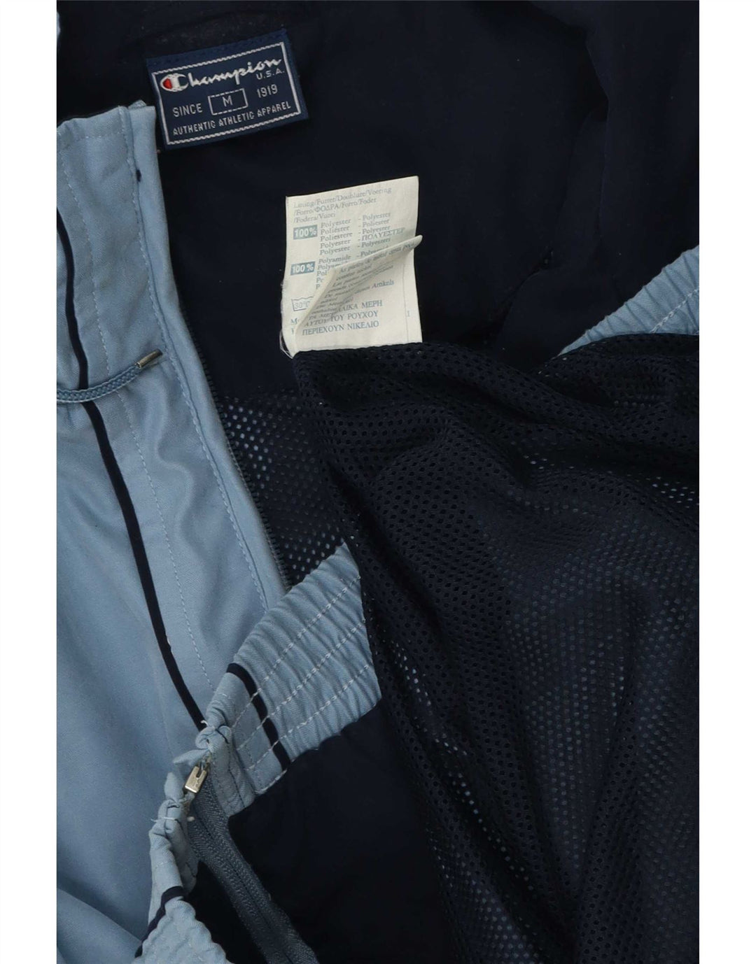 Champion Herren-Trainingsanzugoberjacke aus mittelblauem Colourblock-Polyester