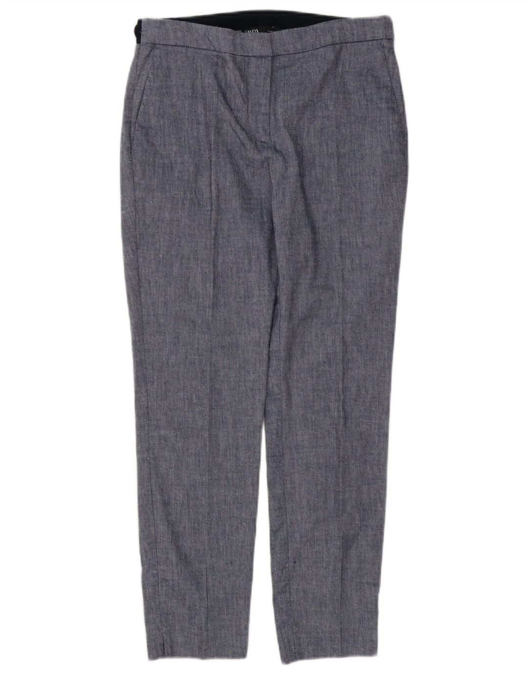 Schmale Chino-Hose für Damen von Zara, Größe M, W28, L27, Blau, Farbblock