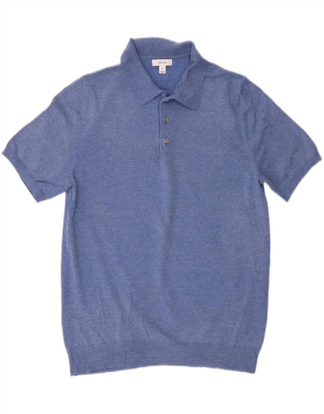 Reiss Herren-Poloshirt aus mittelblauer Baumwolle
