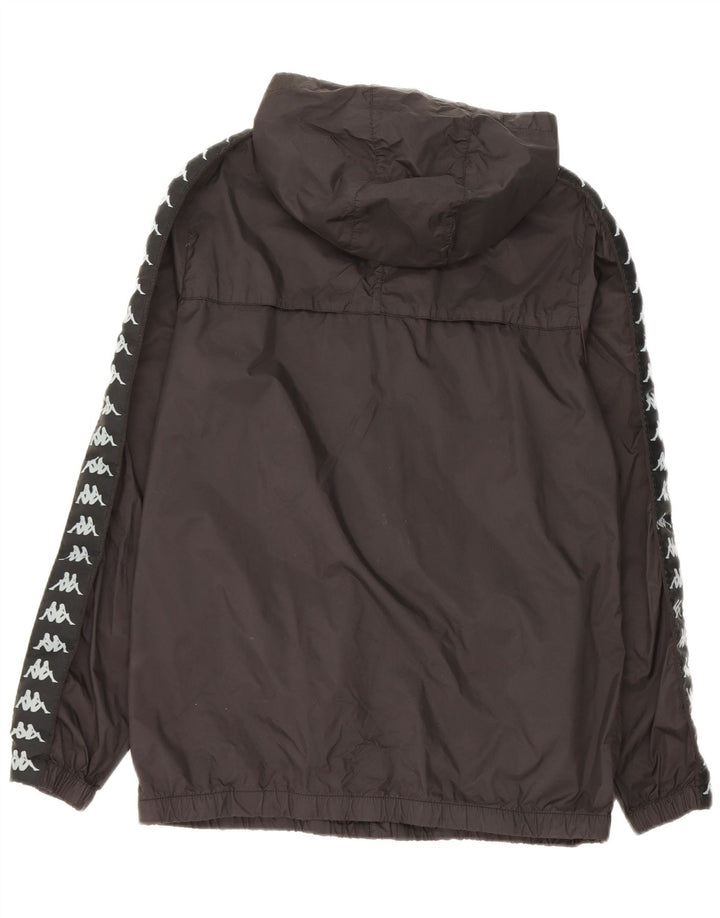 Kappa Herren-Regenjacke mit Kapuze und Grafik, UK 38, mittelschwarzes Nylon