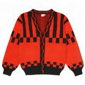 Vintage Damen Cardigan Pullover EU 40 Mittelrot Geometrisch