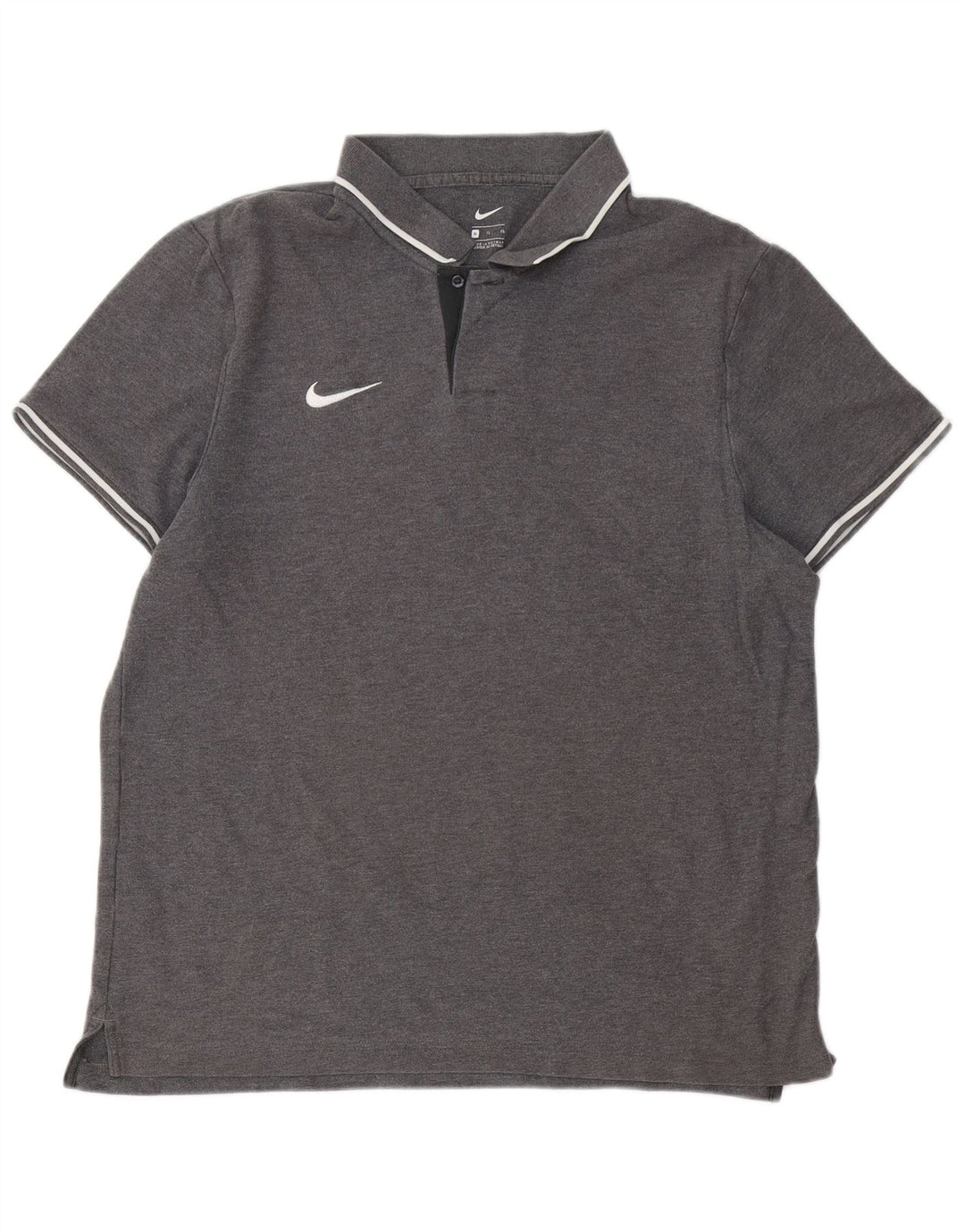 NIKE Herren Poloshirt XL Grau Baumwolle