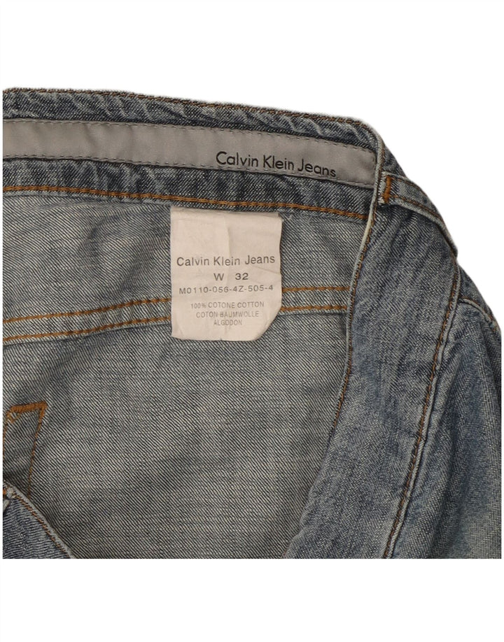 Calvin Klein Damen Straight Jeans W32 L27 Blaue Baumwolle