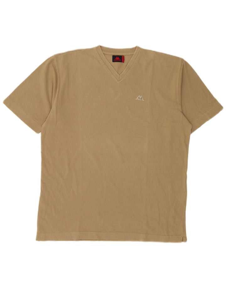 Kappa Herren T-Shirt Top XL Beige Baumwolle