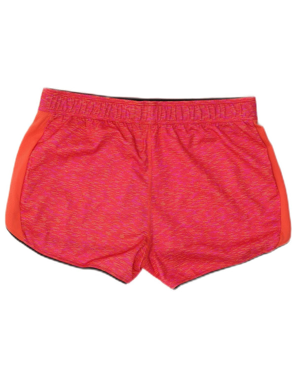 Reebok Damen Sportshorts UK 14 Großes rosa meliertes Polyester