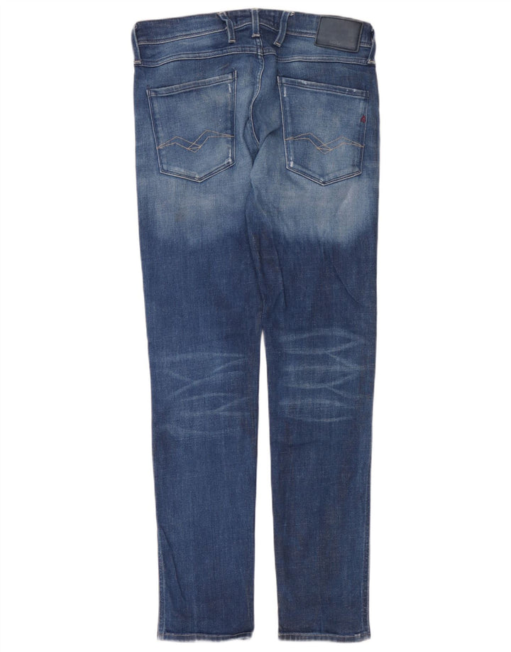 Replay Herren Slim Jeans W32 L32 Blaue Baumwolle