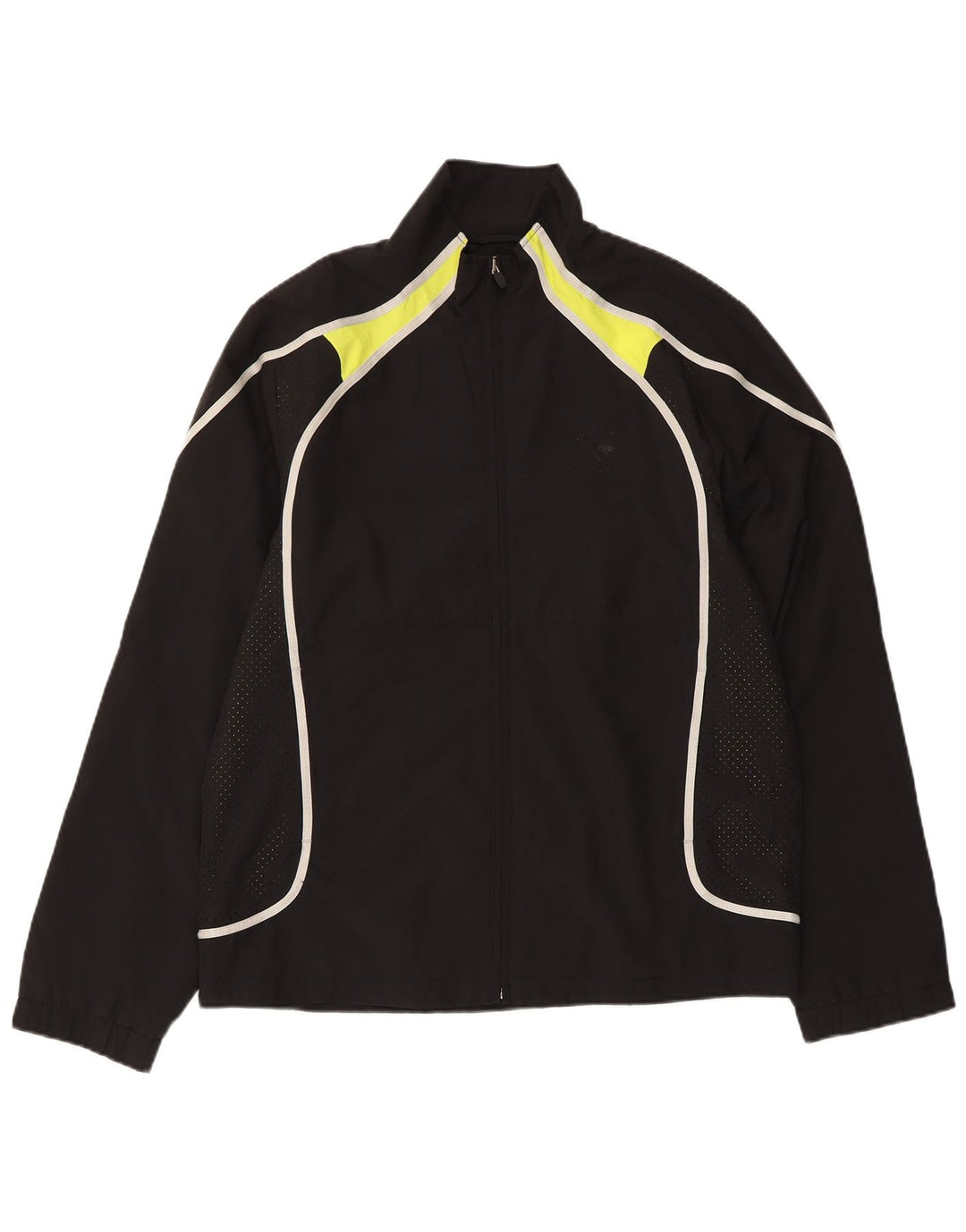 LOTTO Mens Tracksuit Top Jacket Medium Black Colourblock Polyester