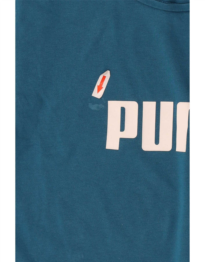 Puma Damen Graphic T-Shirt Top UK 12 Mittelblau