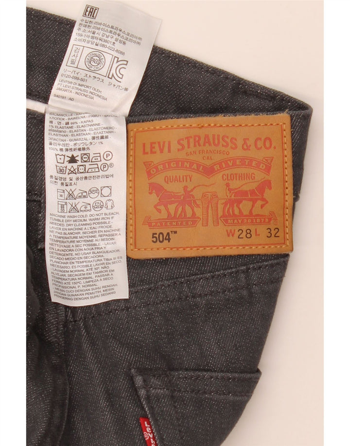 Levi's Herren 504 Straight Jeans W28 L32 Graue Baumwolle