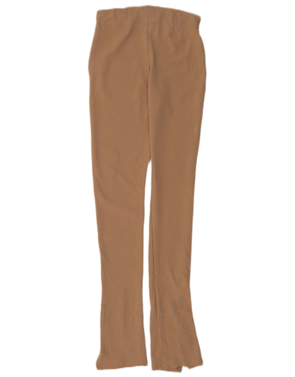 Zara Damen Leggings Medium W28 L30 Braunes Nadelstreifen-Polyester