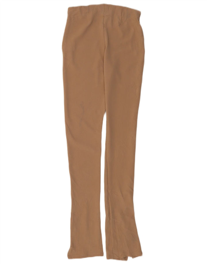 Zara Damen Leggings Medium W28 L30 Braunes Nadelstreifen-Polyester