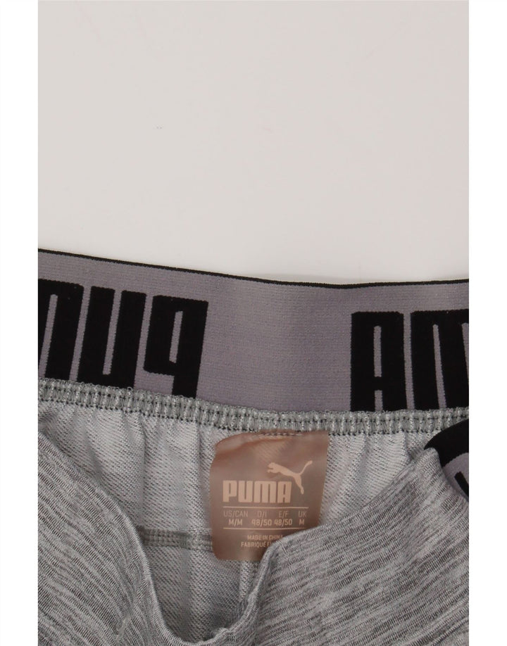 PUMA Mens Graphic Sport Shorts Medium  Grey Pinstripe Polyester Vintage Puma and Second-Hand Puma from Messina Hembry 