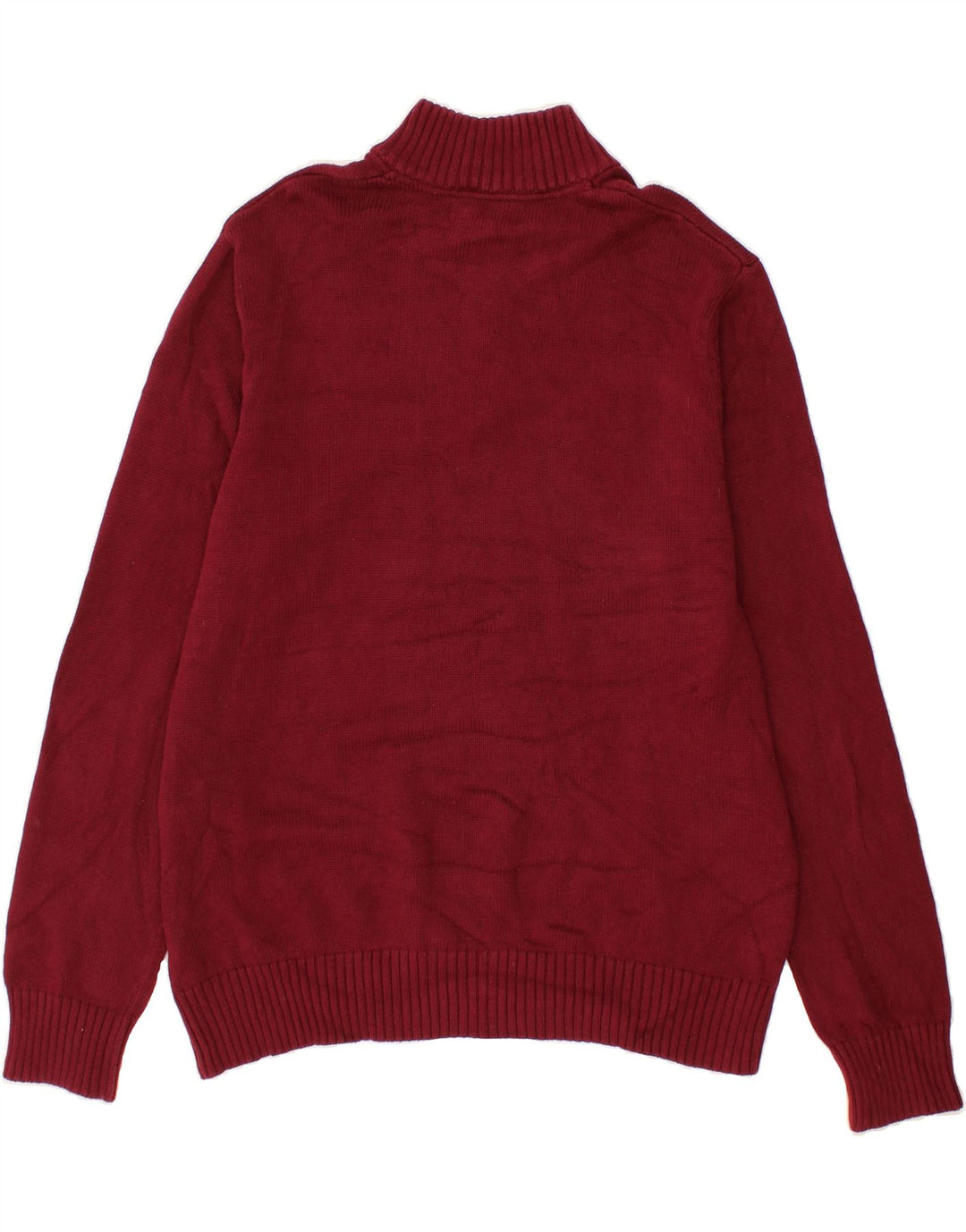 EDDIE BAUER Mens Zip Neck Jumper Sweater XL Red Cotton Vintage Eddie Bauer and Second-Hand Eddie Bauer from Messina Hembry 