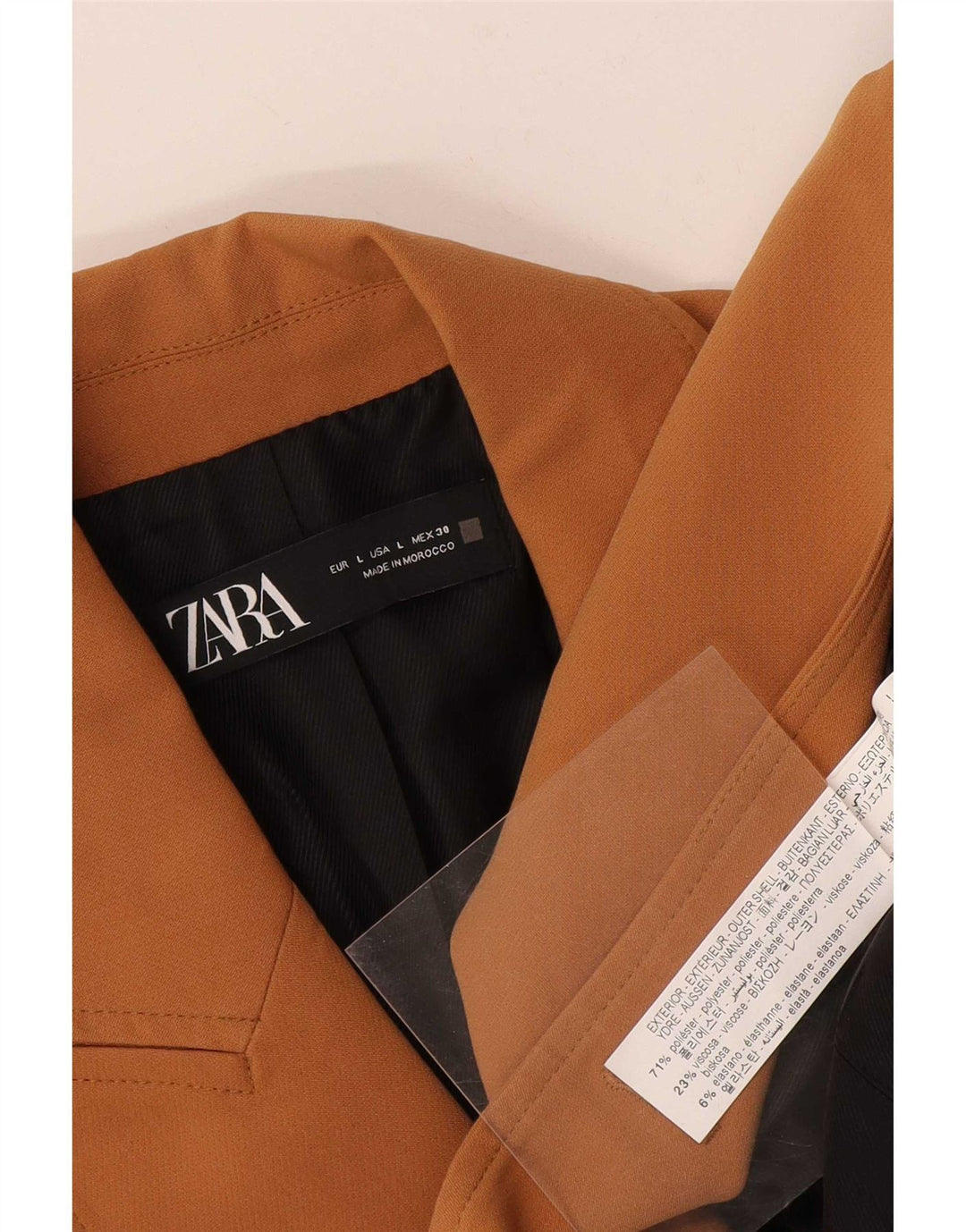 Zweireihiger Blazer für Damen von Zara, Gr. 44, Braun, Polyester