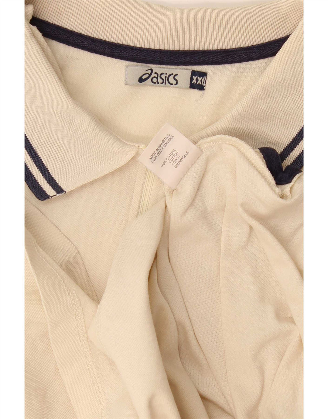 Asics Herren Poloshirt 2XL Beige Baumwolle