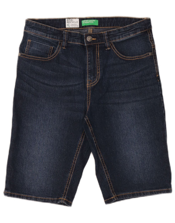 Benetton Jungen-Jeansshorts, 11–12 Jahre, 2XL W28, blaue Baumwolle